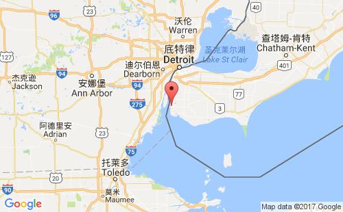 加拿大海运港口阿默斯特堡amherstburg港口地图