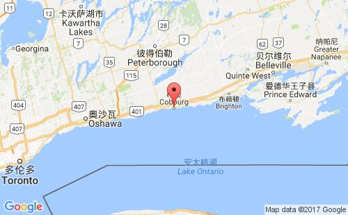 加拿大海运港口科堡cobourg,on港口地图