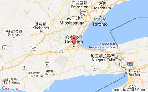 加拿大海运港口哈密尔顿hamilton,on港口地图