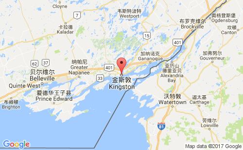 加拿大海运港口金斯顿kingston,ca港口地图