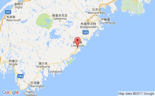 加拿大海运港口利物浦liverpool,ca港口地图