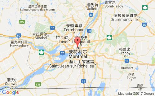 加拿大海运港口蒙特利尔montreal,qc港口地图