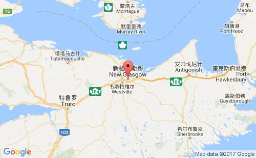 加拿大海运港口新格拉斯哥new glasgow港口地图