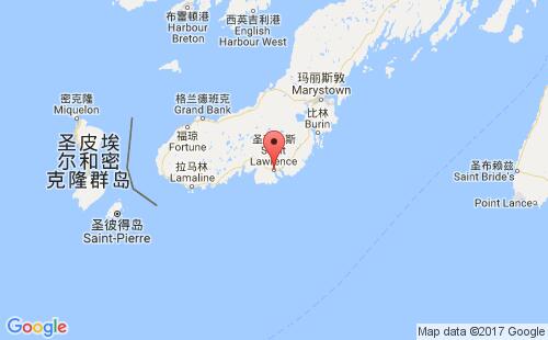 加拿大海运港口圣劳伦斯st.lawrence,nf港口地图