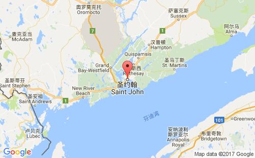 加拿大海运港口圣约翰saint john港口地图