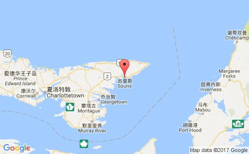 加拿大海运港口苏里斯souris港口地图