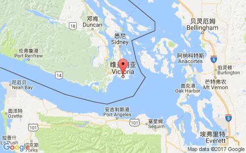 加拿大海运港口维多利亚victoria,ca港口地图