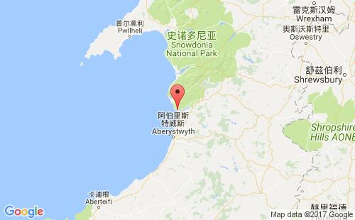 英国港口阿伯多维aberdovery港口地图