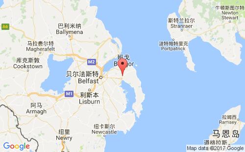 英国港口班戈bangor,co down港口地图