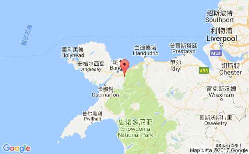 英国港口班戈bangor,caer港口地图