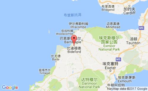 英国港口比迪福德bideford港口地图