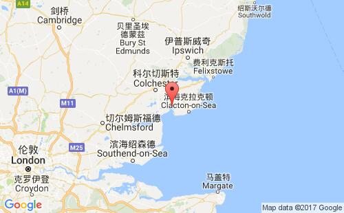 英国港口布赖特灵西brightlingsea港口地图