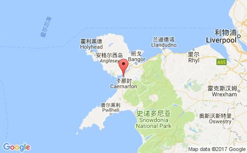 英国港口卡那封caernarfon港口地图