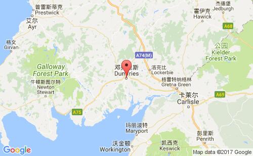 英国港口邓弗里斯dumfries港口地图