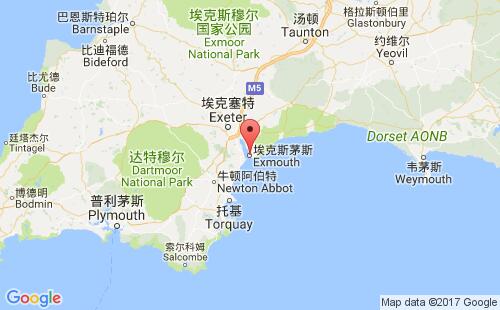 英国港口埃克斯茅斯exmouth港口地图