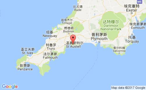 英国港口福伊fowey港口地图