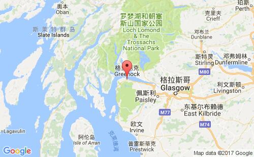 英国港口格里诺克greenock港口地图