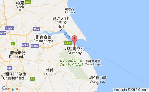 英国港口格里姆斯比grimsby港口地图