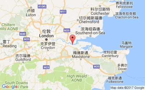 英国港口格雷夫森德gravesend港口地图