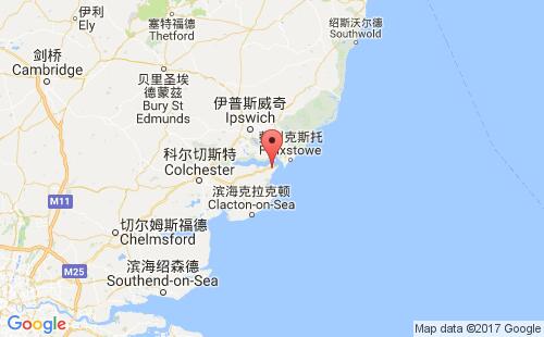 英国港口哈里奇harwich港口地图