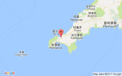 英国港口海尔hayle港口地图