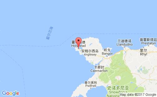 英国港口霍利黑德holyhead港口地图