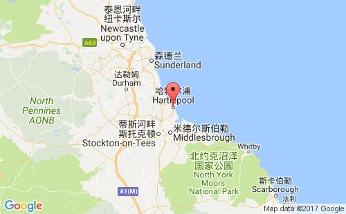 英国港口哈特尔浦hartlepool港口地图