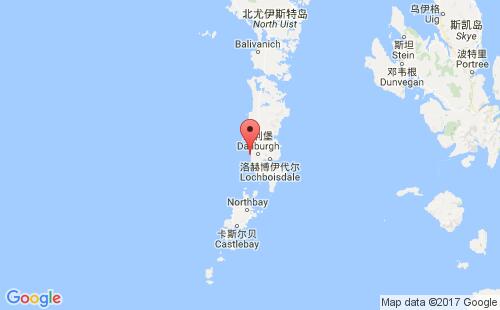 英国港口洛赫博伊斯代尔loch boisdale港口地图