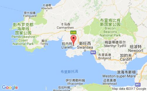 英国港口拉内利llanelli港口地图