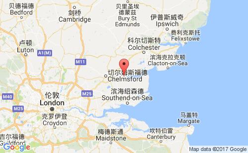 英国港口莫尔登maldon港口地图