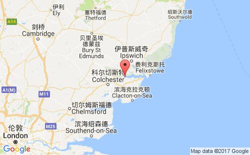 英国港口米斯特利mistley港口地图