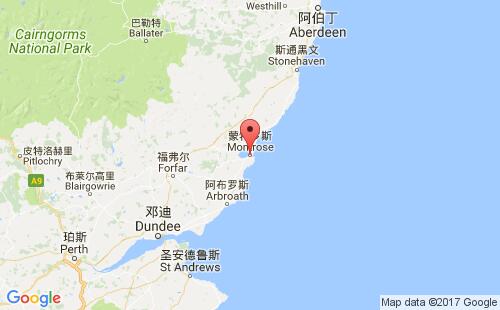 英国港口蒙特罗斯montrose港口地图