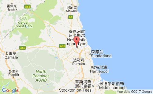 英国港口纽卡斯尔newcastle港口地图