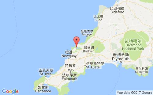 英国港口帕德斯托pdstow港口地图