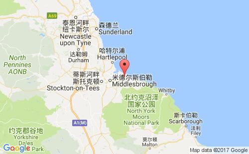 英国港口雷德卡redcar港口地图