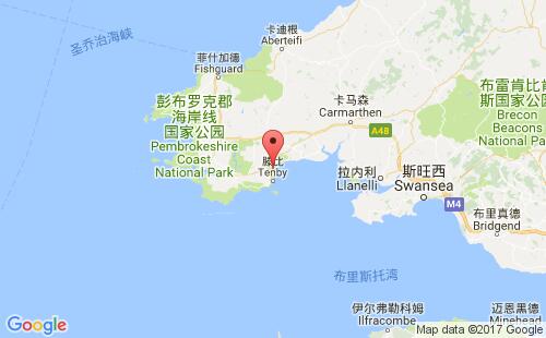 英国港口桑德斯富特sanudersfoot港口地图