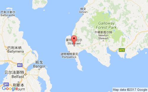 英国港口斯特兰拉尔stranraer港口地图