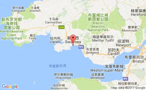 英国港口斯旺西swansea港口地图