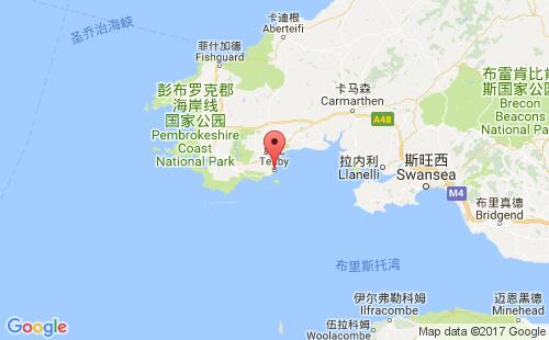 英国港口滕比tenby港口地图