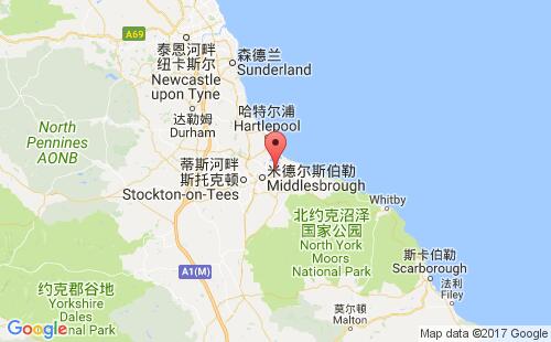 英国港口提兹港teesport港口地图