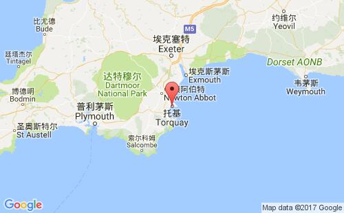 英国港口托基torquay港口地图