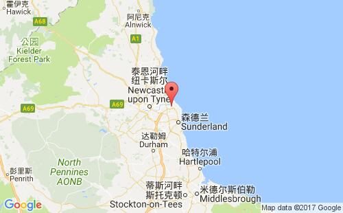 英国港口太恩港tyne dock港口地图