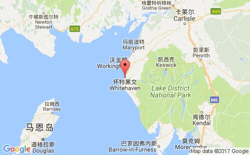 英国港口怀特黑文whitehaven港口地图