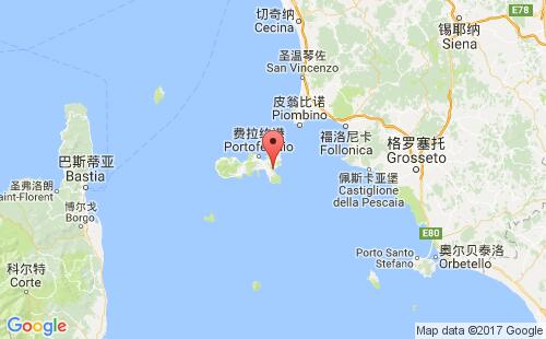 意大利港口阿祖罗港porto azzurro港口地图