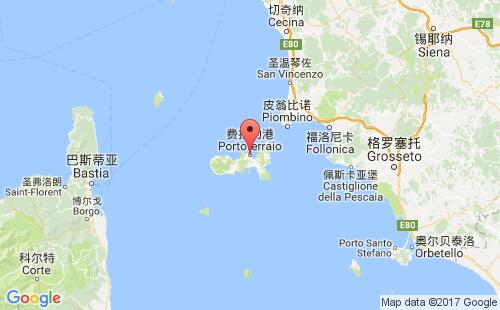 意大利港口费拉约portoferraio港口地图