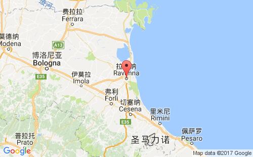 意大利港口拉文纳ravenna港口地图