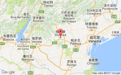 意大利港口维琴察vicenza港口地图