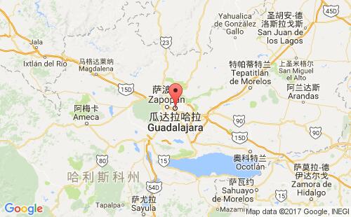 墨西哥海运港口瓜达拉哈拉guadalajara港口地图