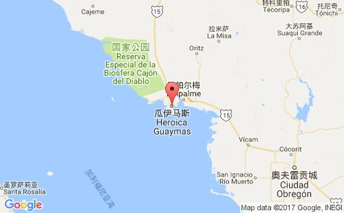 墨西哥海运港口瓜伊马斯guaymas港口地图