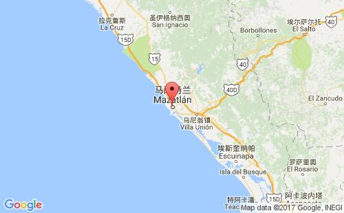 墨西哥海运港口马萨特兰mazatlan港口地图